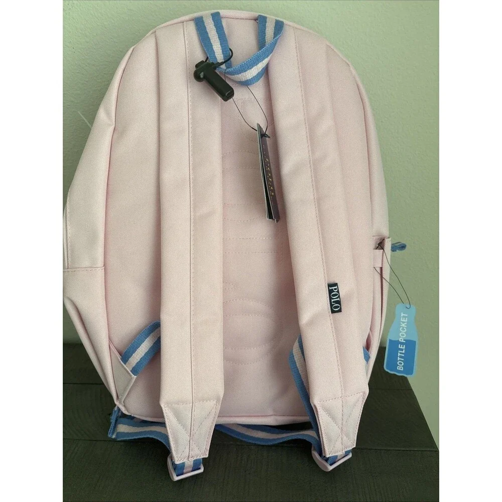 Polo Ralph Lauren Kids Pink & Blue Backpack Lunchbox Set Embroidered Logo